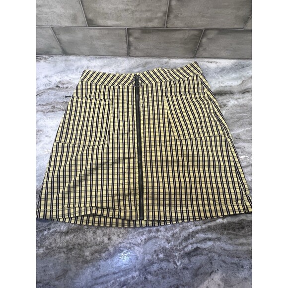 Arizona Jean Company Dresses & Skirts - Y2K 90’s Plaid Skirt Clueless Arizona Jean Co Black Yellow Zip Juniors Twee Sz 7